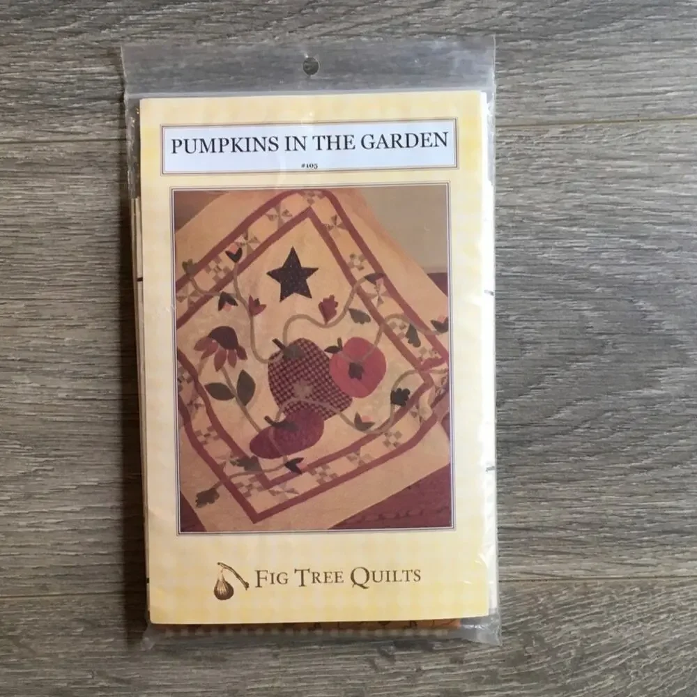 Pumpkins in Garden Quilt Kit Pattern w/ Fabric Fall Autumn Decor Sewing UNCUT